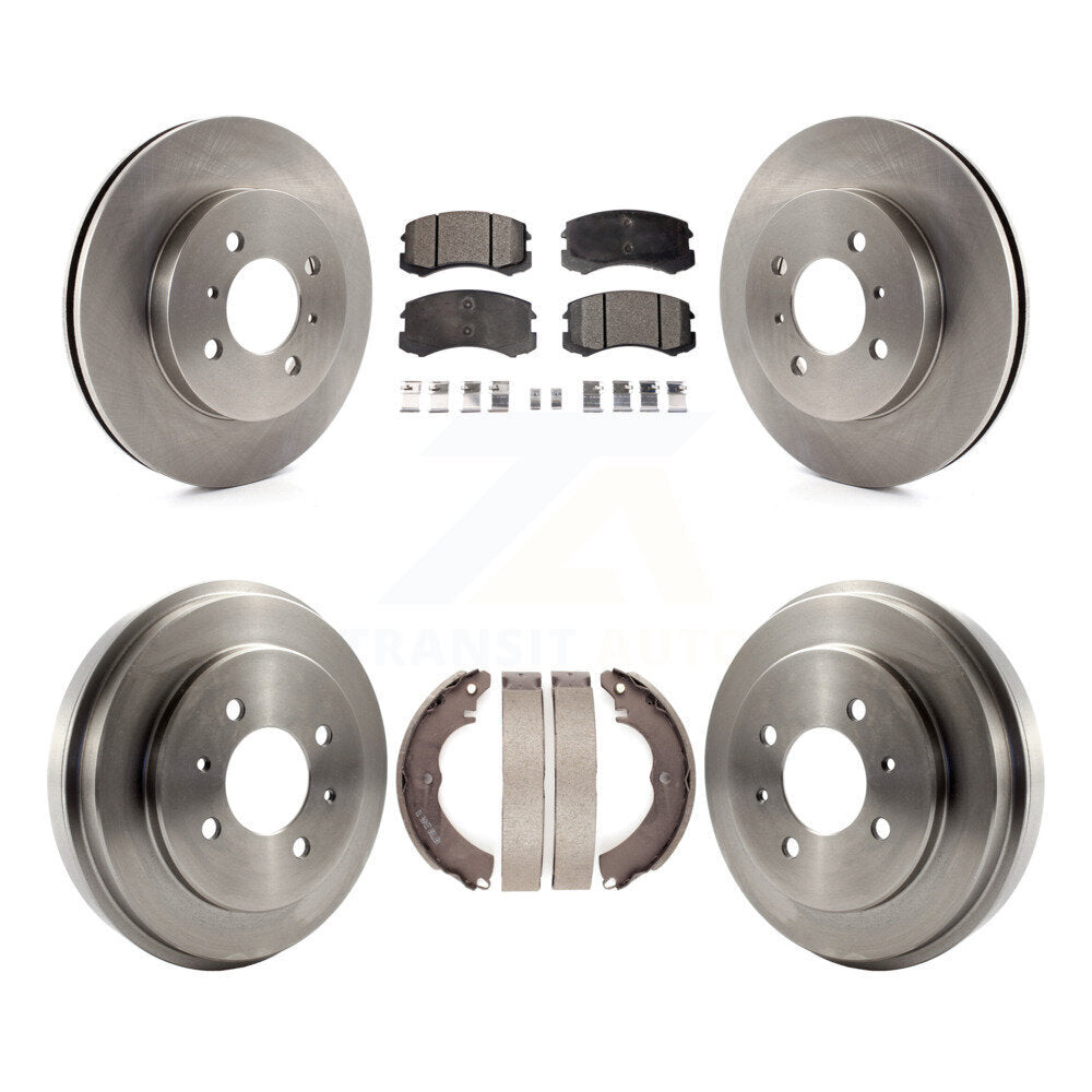 Rotors de frein à disque avant et arrière, plaquettes en céramique et Kit de tambour pour Mitsubishi Lancer