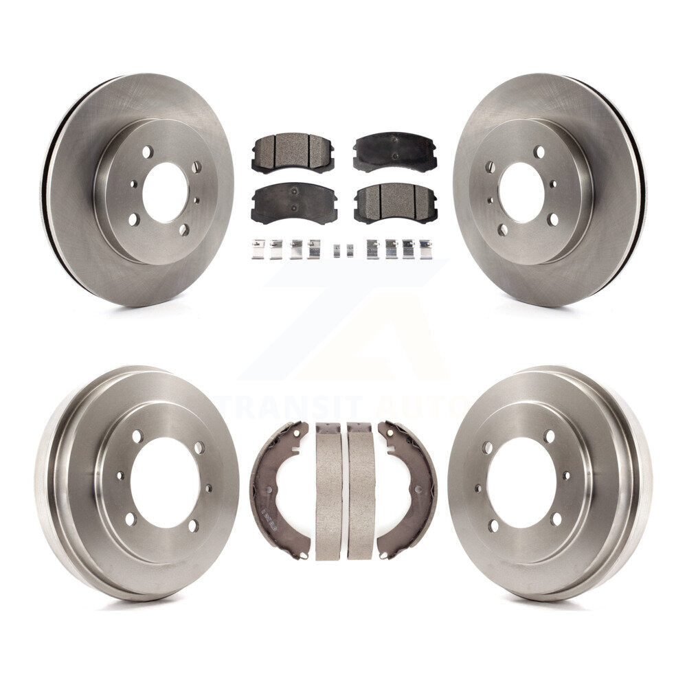 Rotors de frein à disque avant et arrière, plaquettes en céramique et Kit de tambour pour Mitsubishi Lancer ES