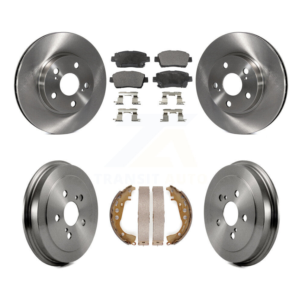 Rotors de frein à disque avant et arrière, tampons en céramique et Kit de tambour pour Toyota Priu 2004 – 2008