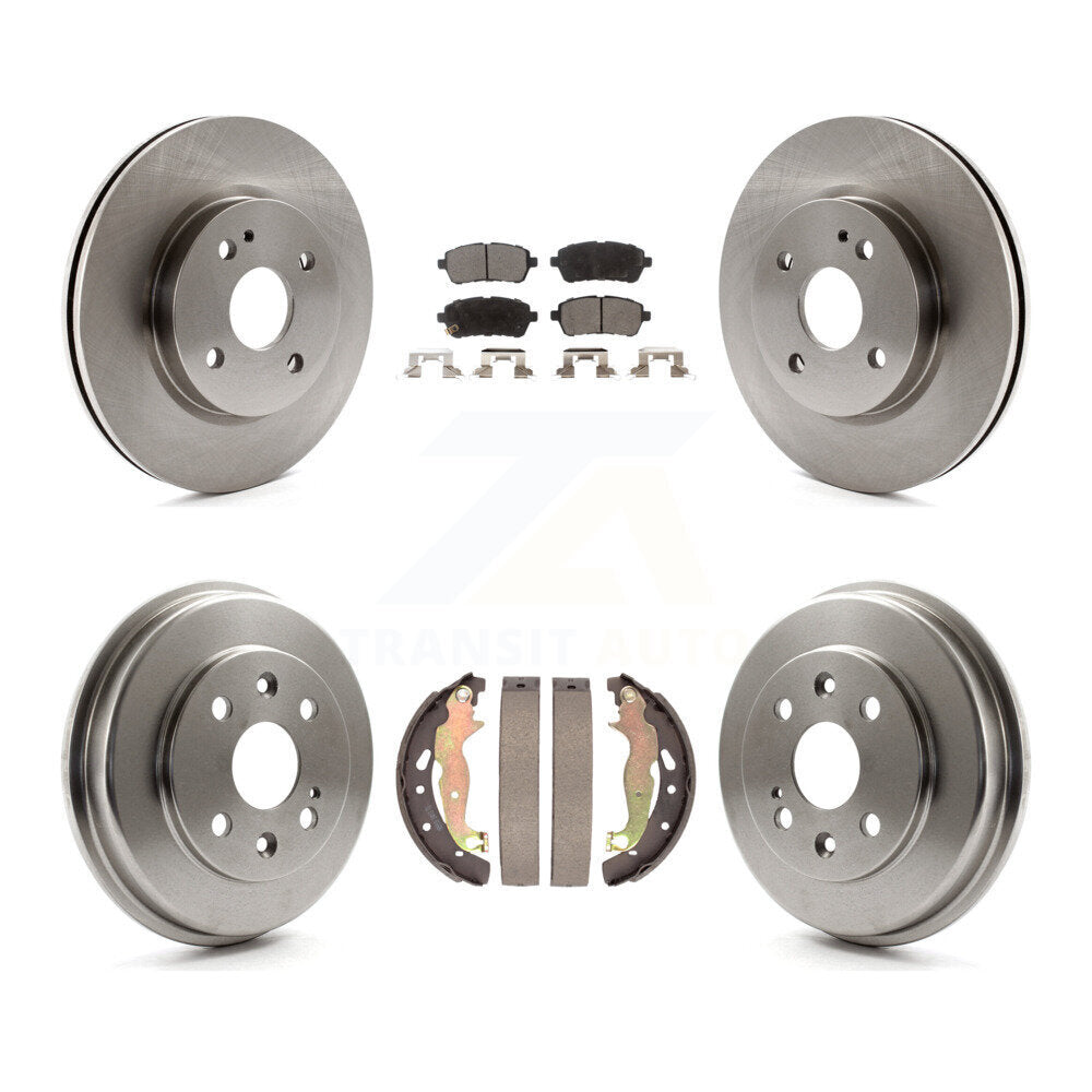 Rotors de frein à disque avant et arrière, plaquettes en céramique et Kit de batterie pour Mazda 2 2011 – 2014