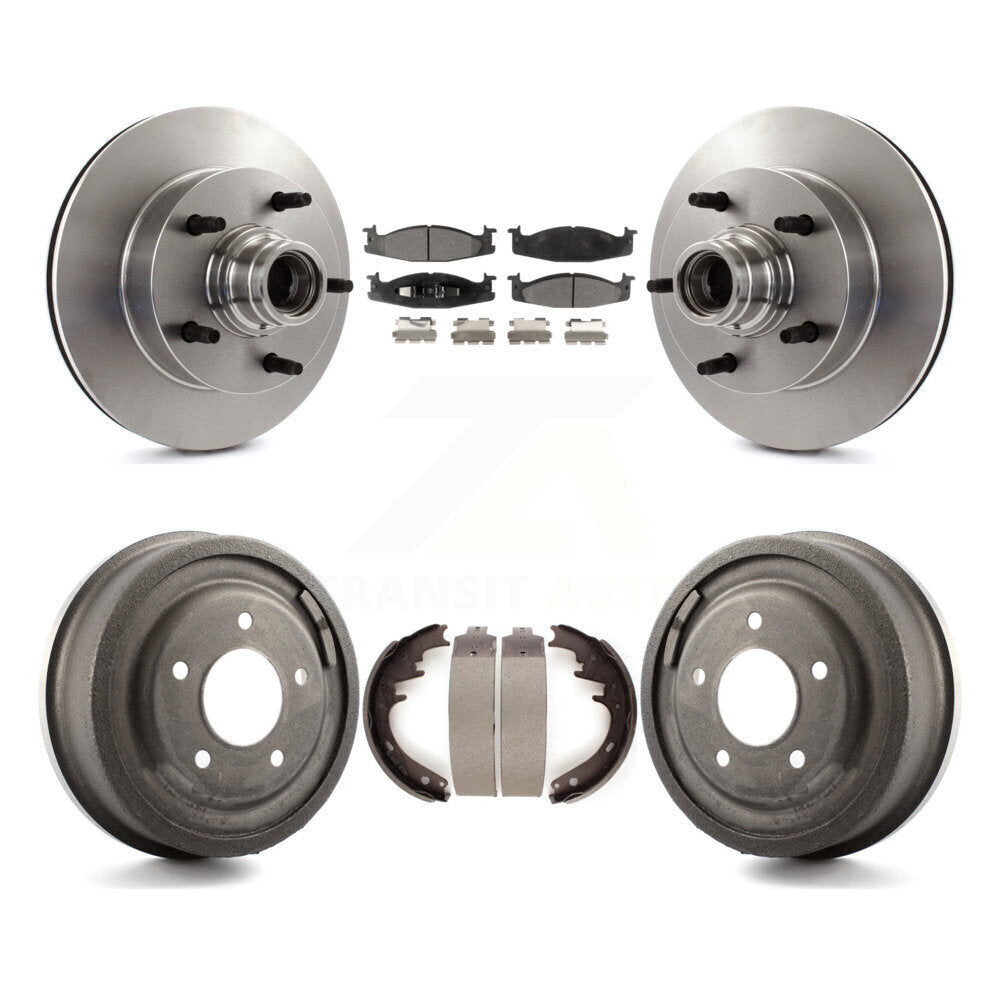 Rotors de frein à disque avant et arrière, Kit de tambour à tampons en céramique pour Ford F-150 E-150 Econolin