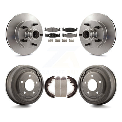 Rotors de frein à disque avant et arrière, Kit de tambour à tampons en céramique pour Ford F-150 E-150 Econolin