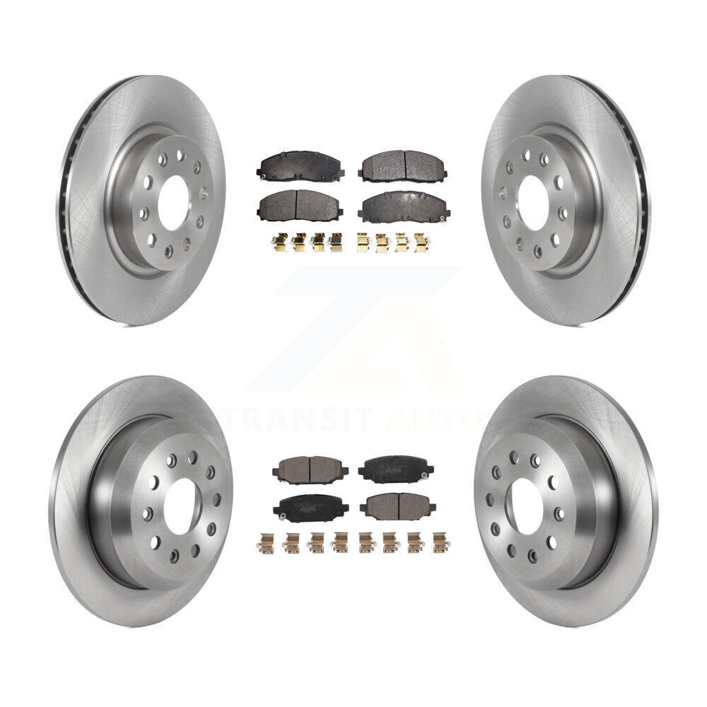 Rotors de frein à disque avant et arrière et Kit de plaquettes en céramique pour Jeep Wrangler Spor 2018 – 2019
