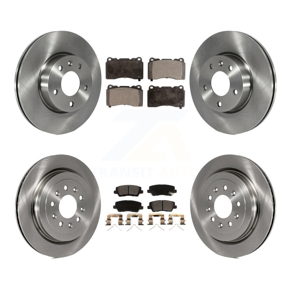 Kit de rotors de frein à disque avant et arrière et plaquettes en céramique pour base Cadillac ATS 2019