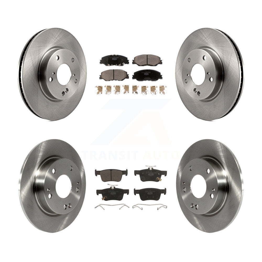 Kit de rotors de frein à disque avant et arrière et plaquettes en céramique pour Honda Civic K8T-104317