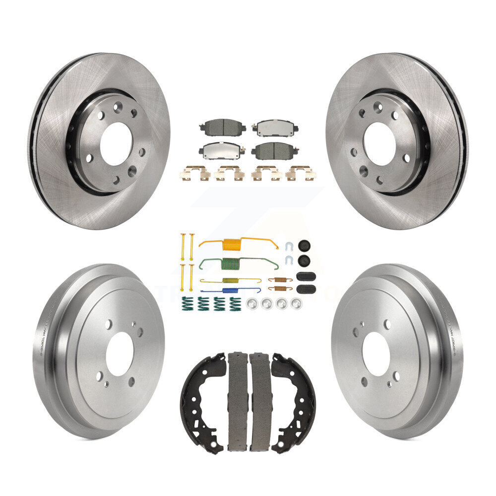 Rotors de frein à disque avant et arrière, plaquettes en céramique et Kit de tambour (7 pièces) pour Nissan kick