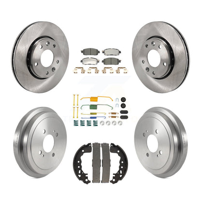 Rotors de frein à disque avant et arrière, plaquettes en céramique et Kit de tambour (7 pièces) pour Nissan kick