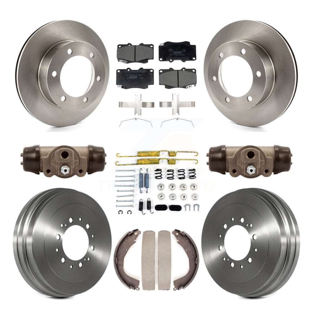 Rotors de frein à disque avant et arrière, plaquettes en céramique et Kit de tambour (9 pièces) pour Toyota Tacoma