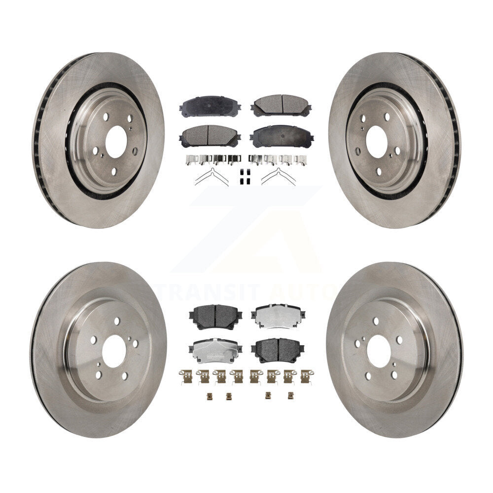 Rotors de frein à disque avant et arrière et kit de plaquettes en céramique pour Toyota Highlande 2020 – 2022