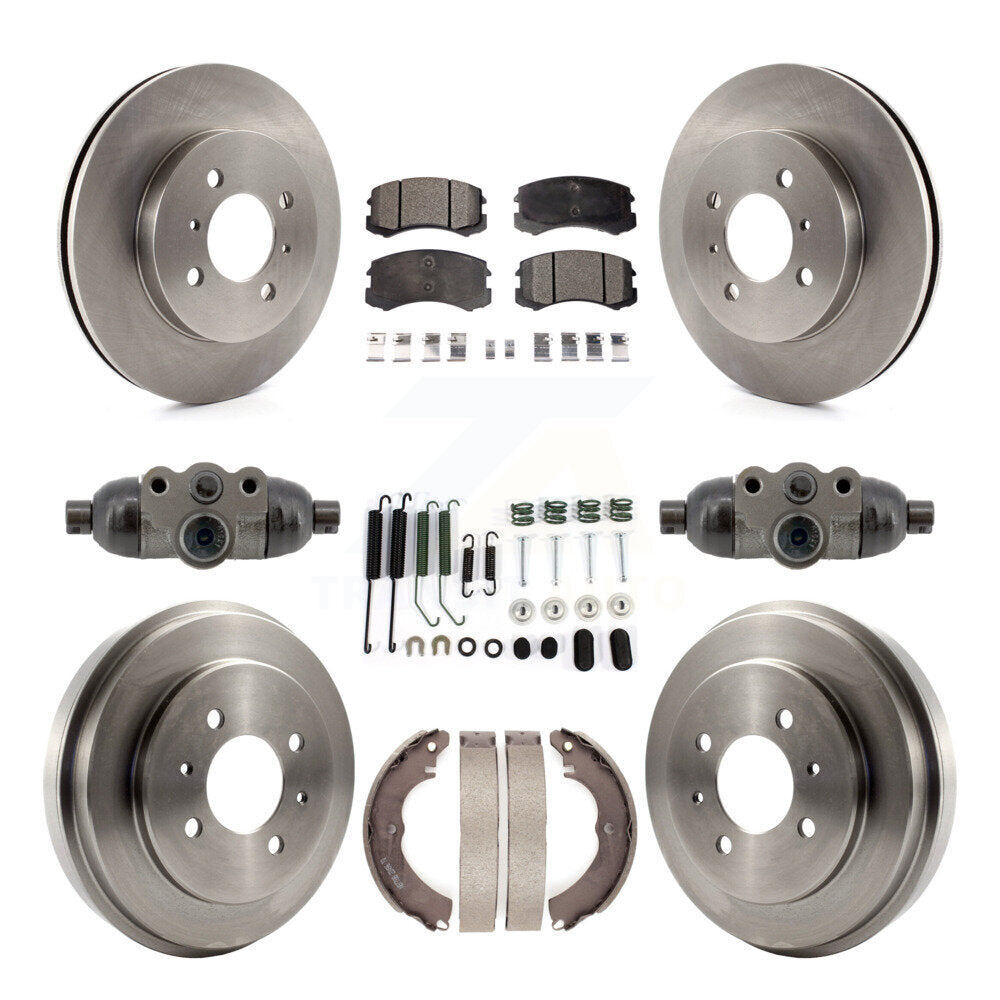 Kit de plaquettes et de tambour en céramique, Rotor de frein à disque avant et arrière (9 pièces) pour Mitsubishi Lance