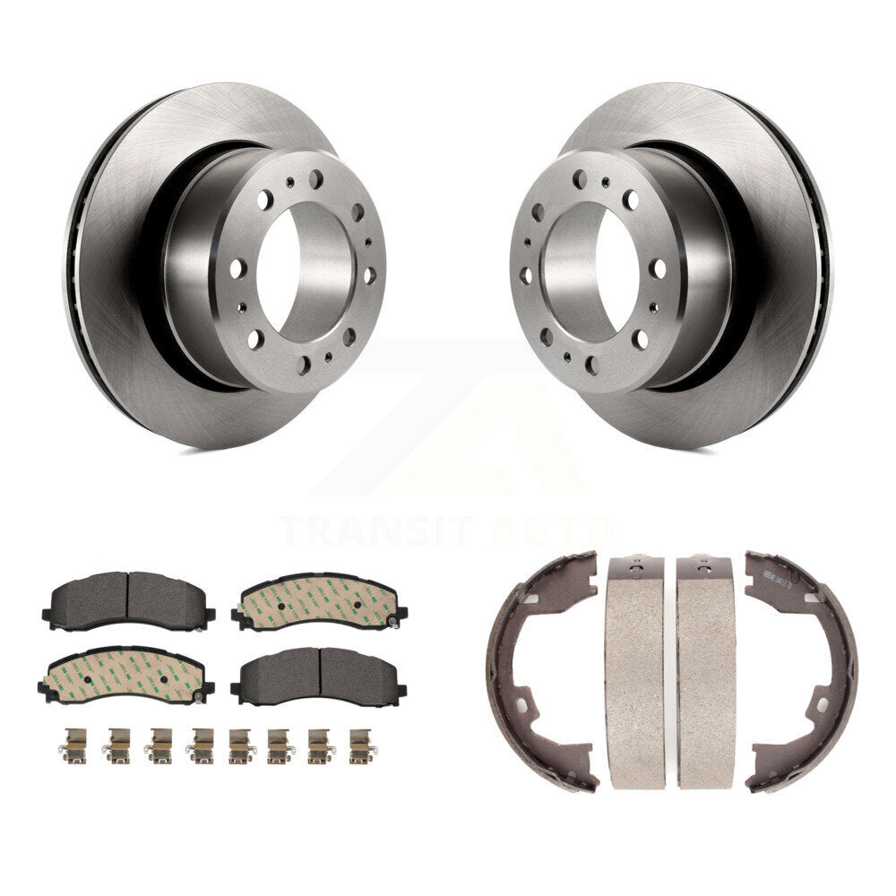 Kit de plaquettes en céramique et de patins de frein de stationnement, Rotors à disque arrière pour Ram 2500 3500