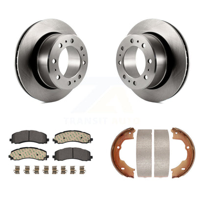 Kit de plaquettes en céramique et de patins de frein de stationnement, Rotors à disque arrière pour Ram 3500