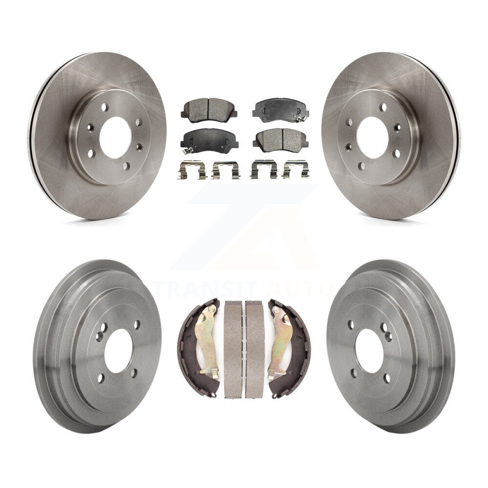 Rotors de frein à disque avant et arrière, plaquettes en céramique et Kit de batterie pour Kia Rio K8T-105815
