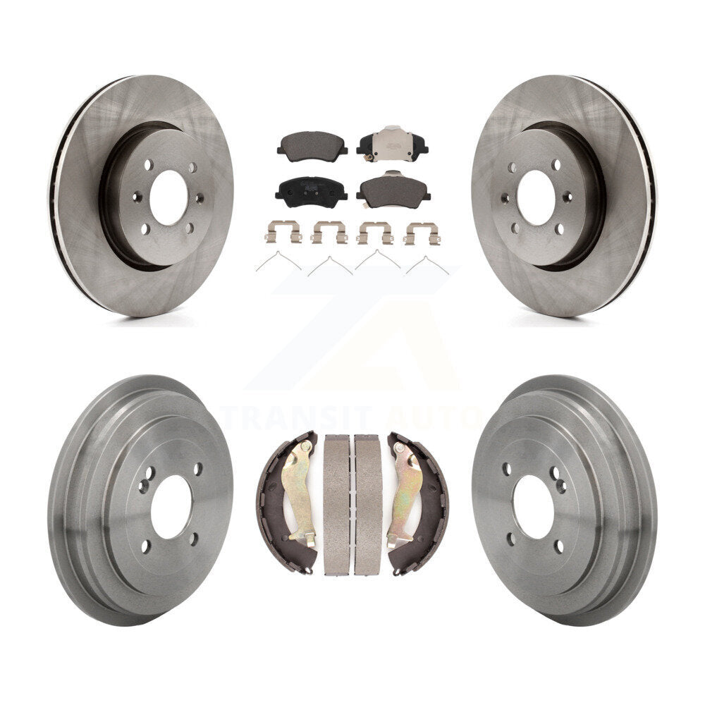Rotors de frein à disque avant et arrière, tampons en céramique et Kit de tambour pour Kia Rio Hyundai Accen