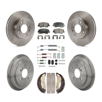 Rotors de frein à disque avant et arrière, plaquettes en céramique et Kit de tambour (7 pièces) pour Kia Rio