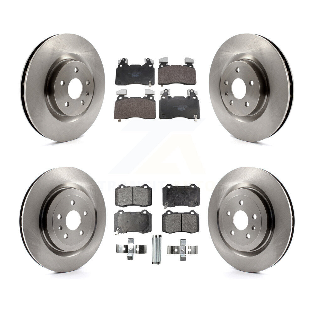 Rotors de frein à disque avant et arrière et Kit de plaquettes en céramique pour Chevrolet Camaro S 2010 – 2015