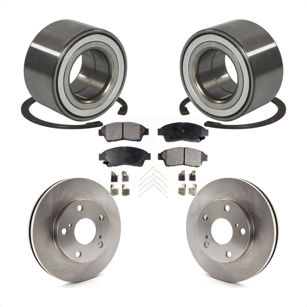Kit de rotors de frein à disque et de plaquettes en céramique, roulement de roue avant, pour Toyota Camry 2.2