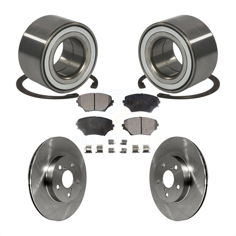 Kit de rotors de frein à disque et de plaquettes en céramique, roulement de roue avant, pour Toyota RAV4