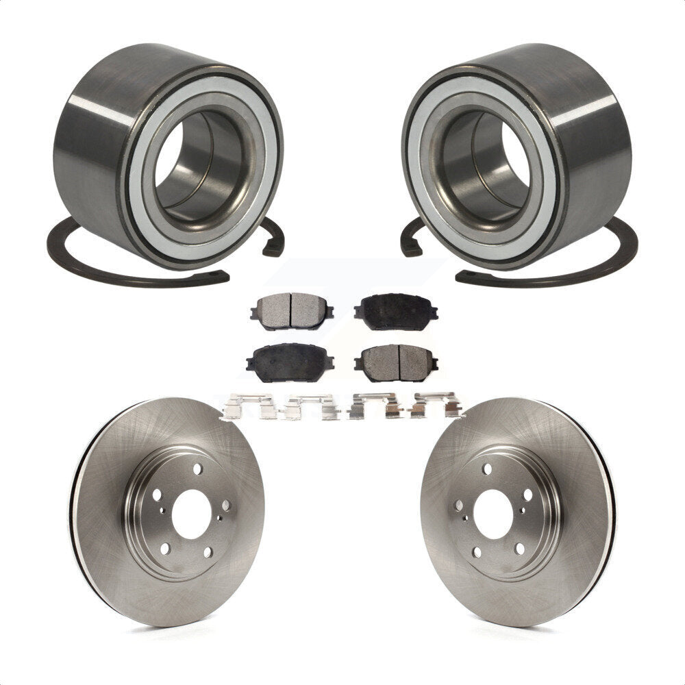 Kit de rotors de frein à disque et de plaquettes en céramique, roulement de roue avant, pour Toyota Camry