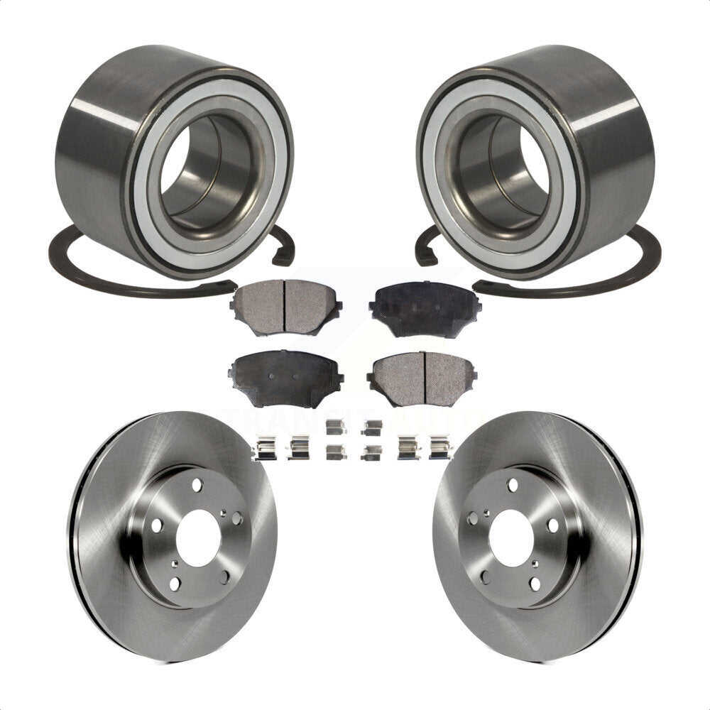 Kit de rotors de frein à disque et de plaquettes en céramique, roulement de roue avant, pour Toyota RAV4