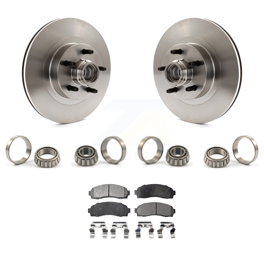 Ensemble de Rotor de moyeu de frein à disque avant, jeu de roulements de course intérieur et extérieur, Kit de plaquettes pour