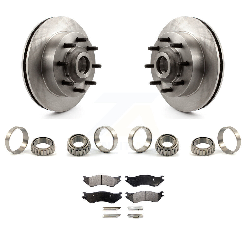 Ensemble de Rotor de moyeu de frein à disque avant, jeu de roulements de course intérieur et extérieur, Kit de plaquettes pour