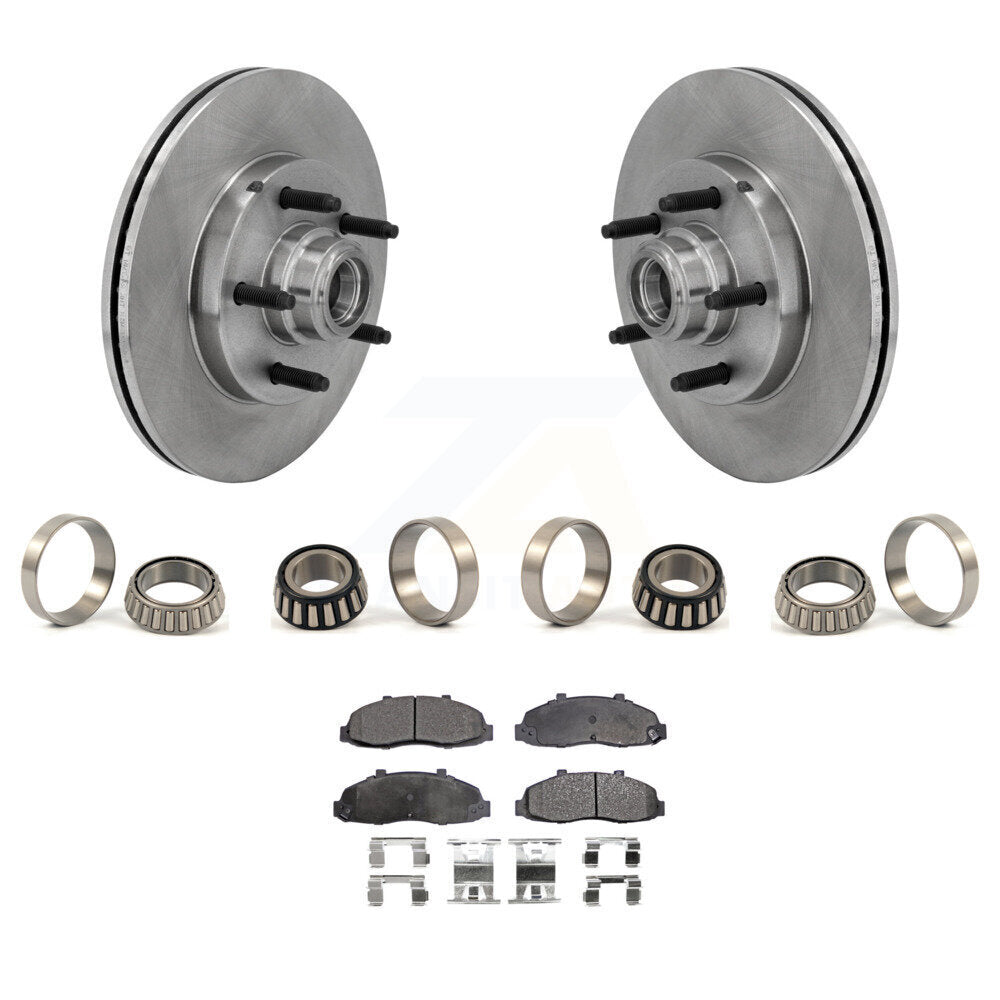 Ensemble de Rotor de moyeu de frein à disque avant, jeu de roulements de course intérieur et extérieur, Kit de plaquettes pour
