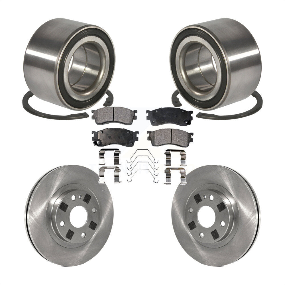 Kit de rotors de frein à disque et de plaquettes en céramique, roulement de roue avant, pour Mazda Protege