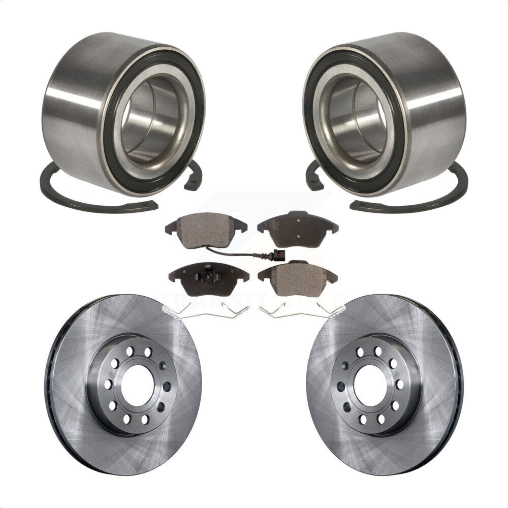 Kit de rotors de frein à disque et de plaquettes en céramique, roulement de roue avant, pour Volkswagen Jetta