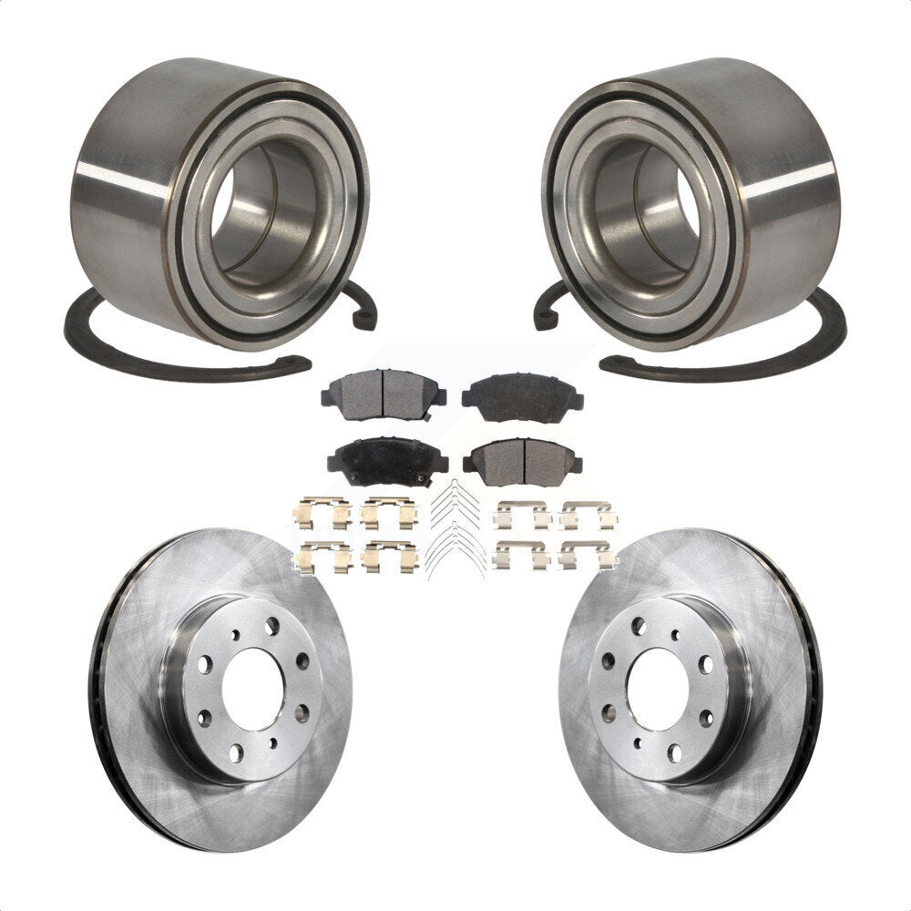 Kit de rotors de frein à disque et de plaquettes en céramique, roulement de roue avant, pour Honda Civic