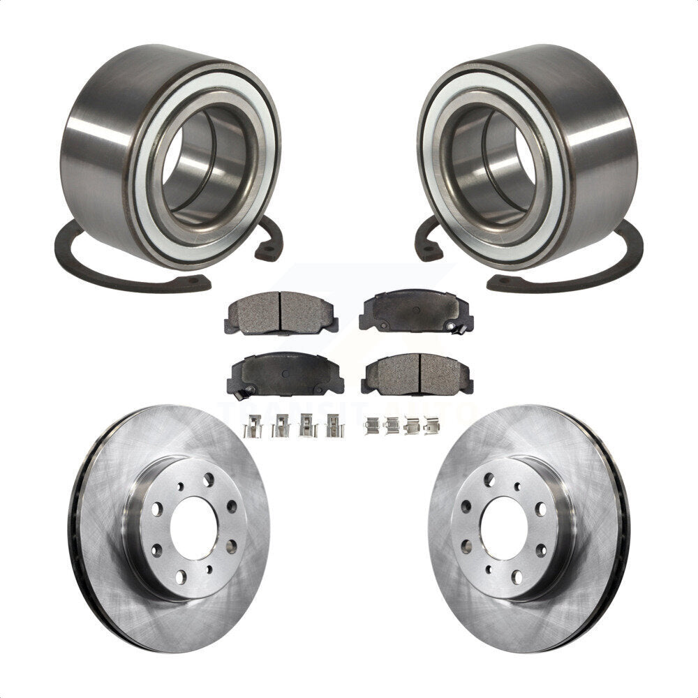 Kit de rotors de frein à disque et de plaquettes en céramique, roulement de roue avant, pour Honda Civic
