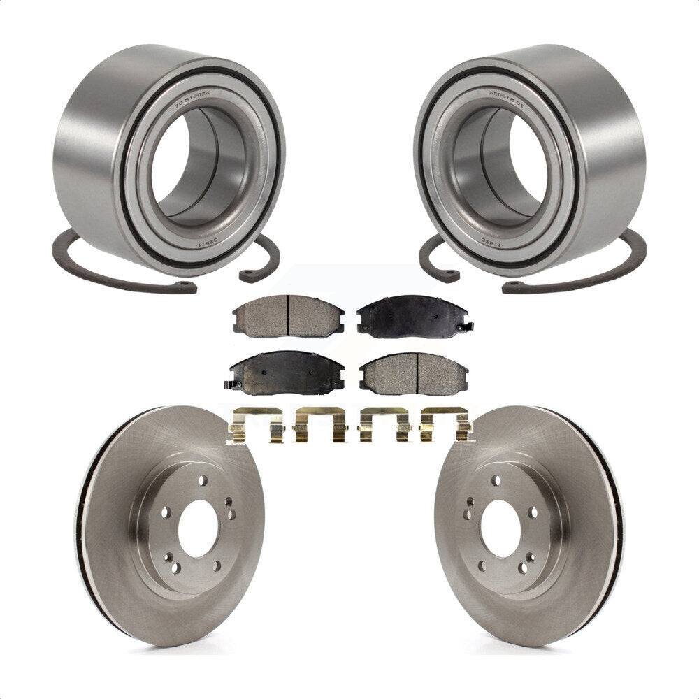 Kit de rotors de frein à disque et de plaquettes en céramique, roulement de roue avant, pour Hyundai Santa Fe