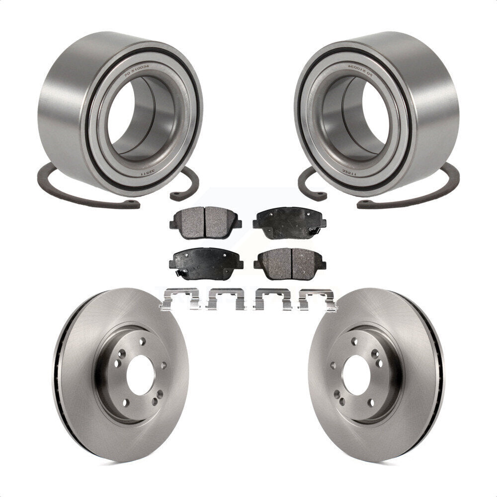 Kit de rotors et plaquettes de frein à disque, roulement de roue avant, pour Hyundai Sonata Kia Optim