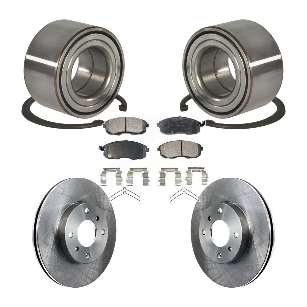 Kit de rotors de frein à disque et de plaquettes en céramique, roulement de roue avant, pour Nissan Sentra