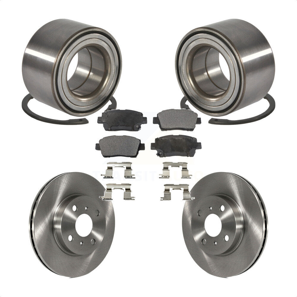 Kit de rotors et plaquettes de frein à disque, roulement de roue avant, pour Toyota Prius 2001 – 2003