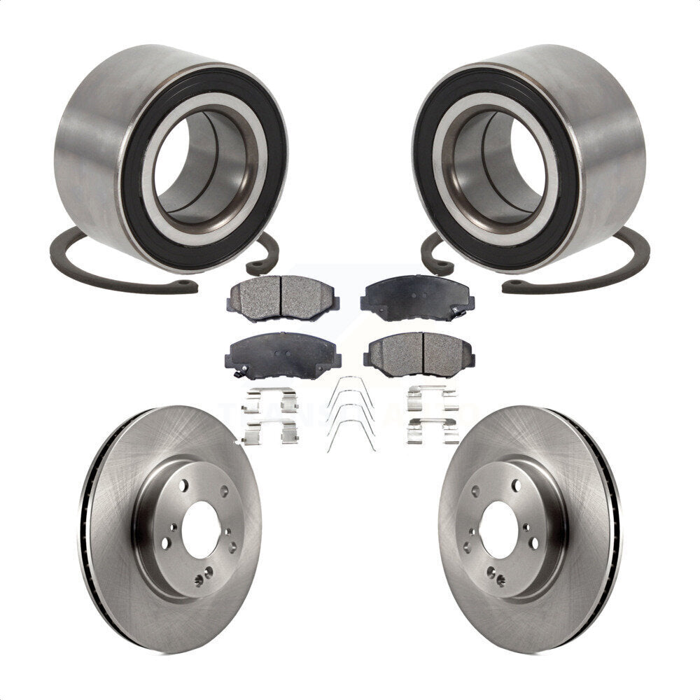 Kit de rotors de frein à disque et de plaquettes en céramique, roulement de roue avant, pour Honda Civic