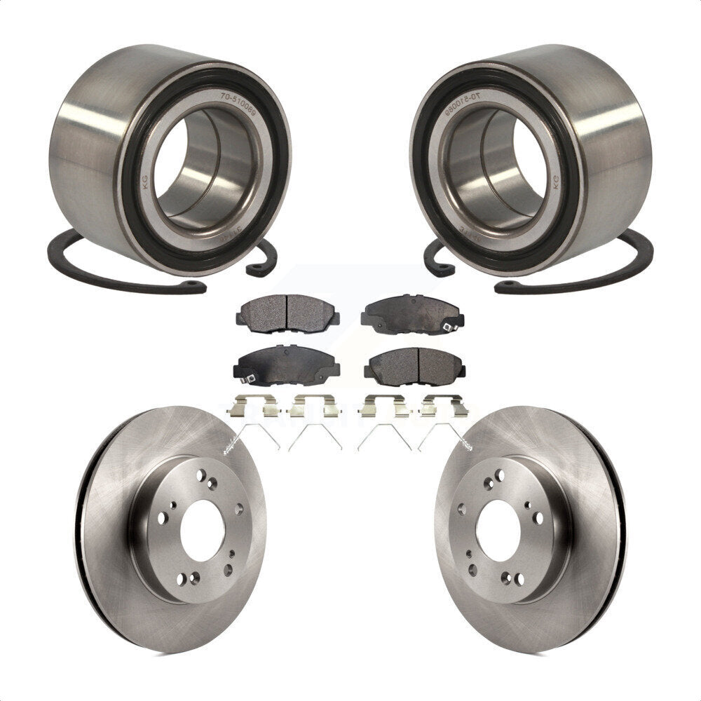 Kit de rotors de frein à disque et de plaquettes en céramique, roulement de roue avant, pour Honda Civic