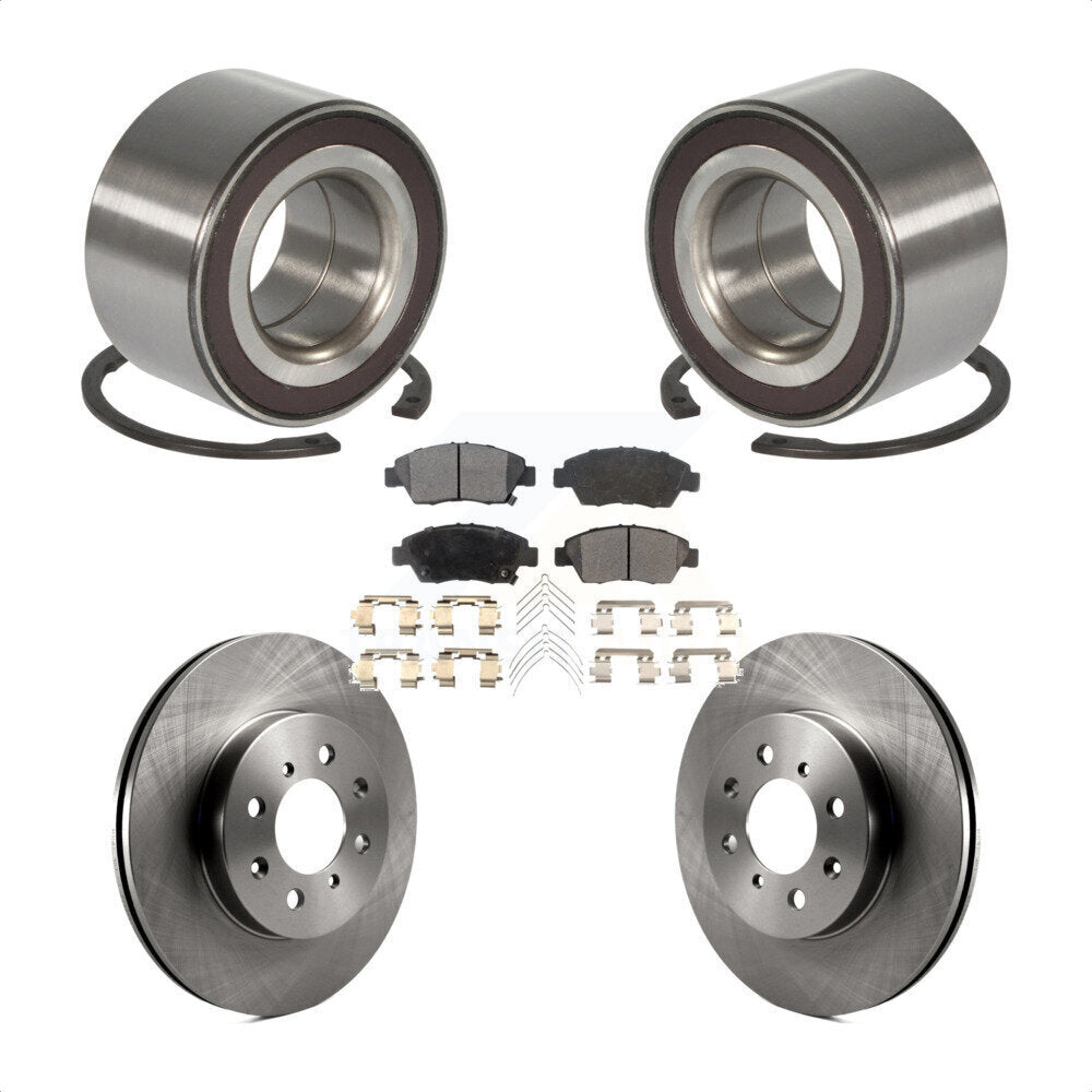 Kit de rotor de frein à disque et de plaquettes en céramique, roulement de roue avant, pour Honda Fi 2007 – 2008