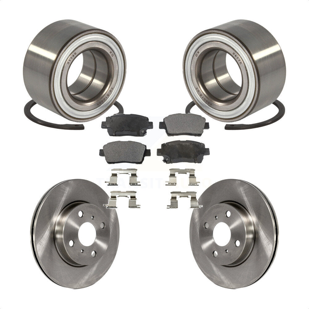 Kit de rotors de frein à disque et de plaquettes en céramique, roulement de roue avant, pour Scion iQ