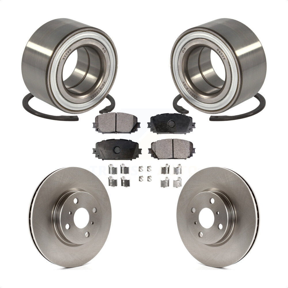 Kit de rotors de frein à disque et de plaquettes en céramique, roulement de roue avant, pour Toyota Yaris