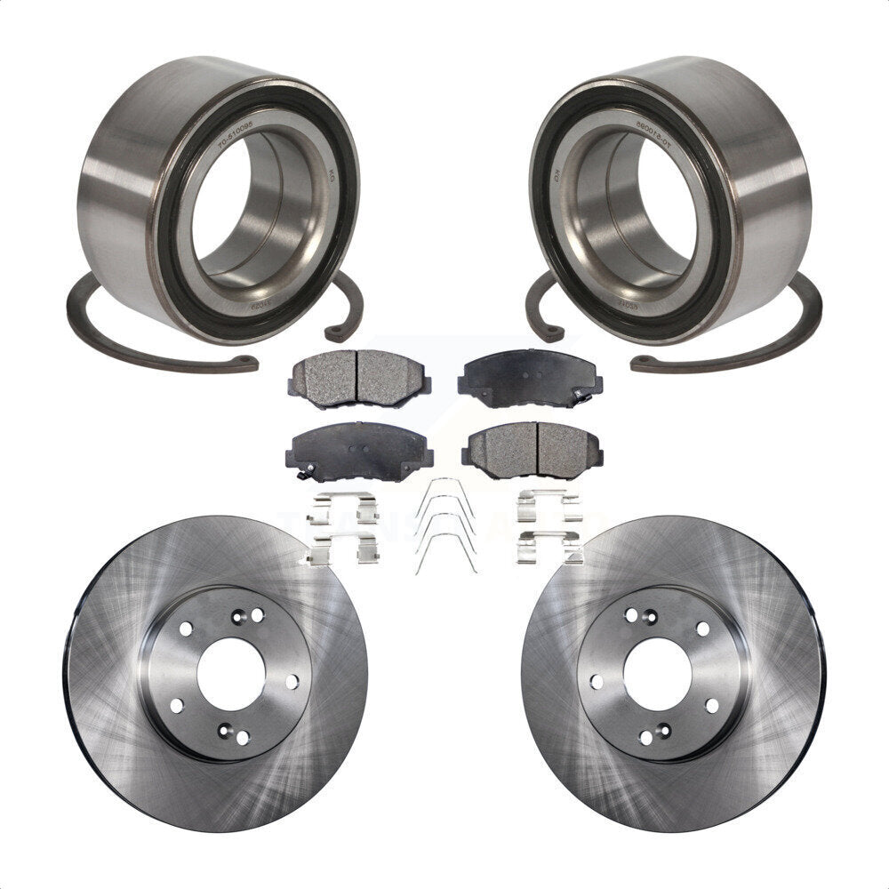 Kit de rotors de frein à disque et de plaquettes en céramique, roulement de roue avant, pour Honda Accord