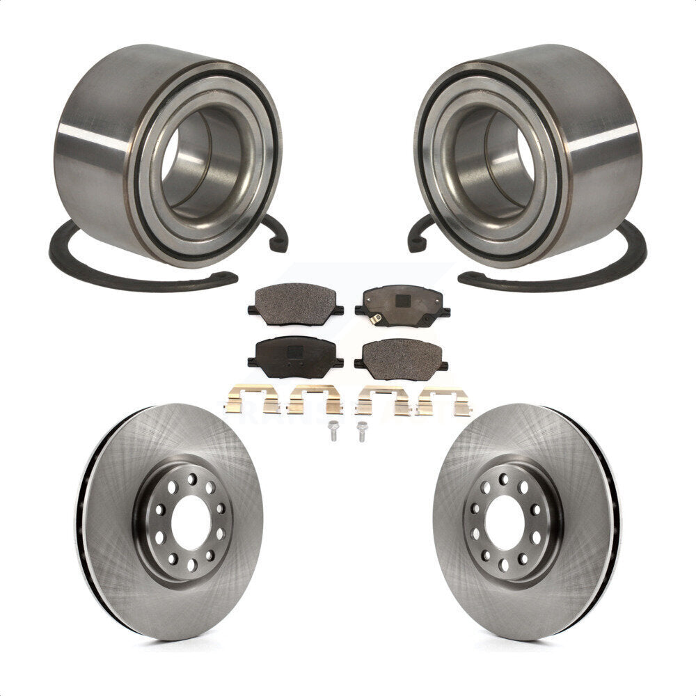Kit de rotor de frein à disque et de plaquettes en céramique, roulement de roue avant, pour Fiat 500 2016 – 2018
