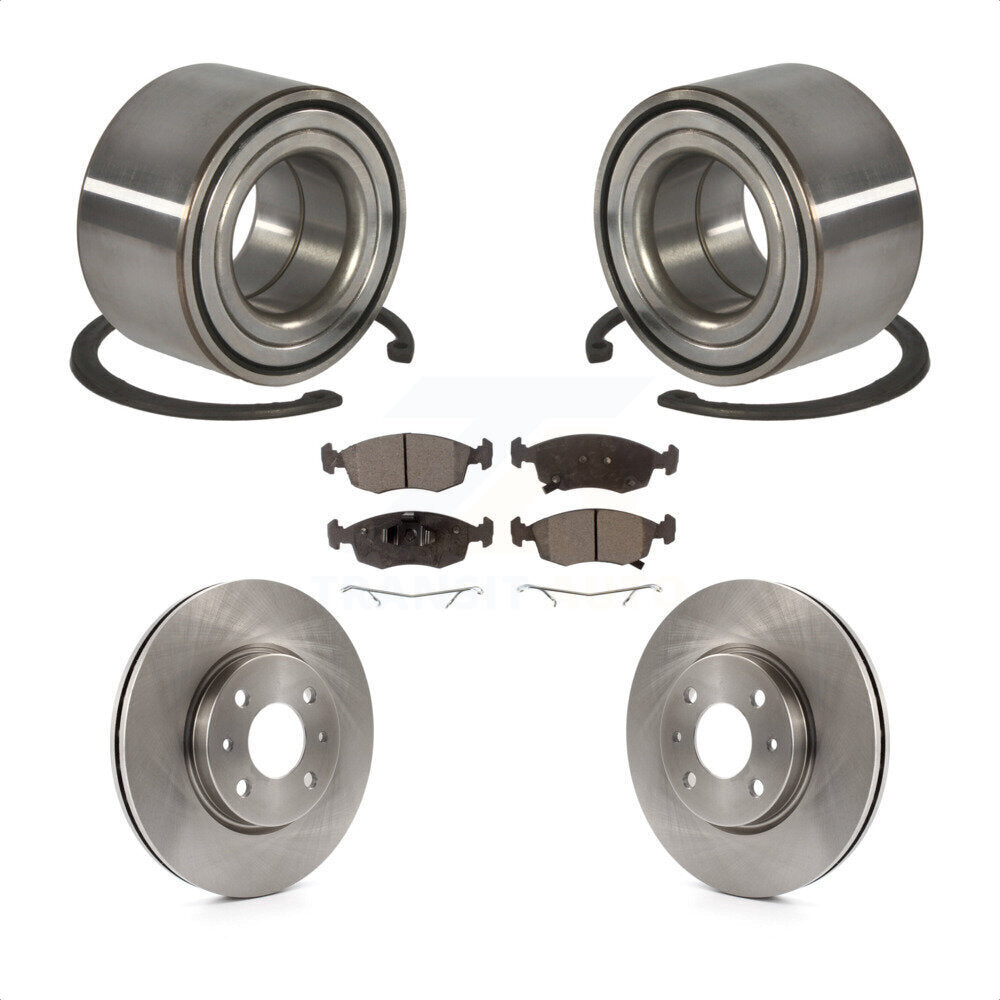 Kit de rotors de frein à disque et de plaquettes en céramique, roulement de roue avant, pour Fiat 500