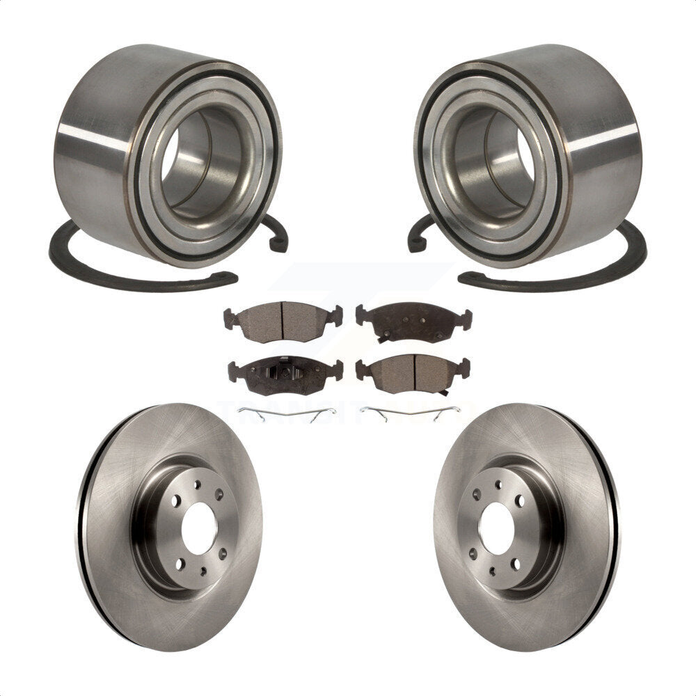 Kit de rotors de frein à disque et de plaquettes en céramique, roulement de roue avant, pour Fiat 500