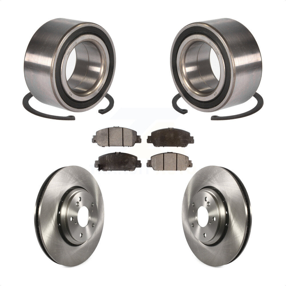 Kit de rotors de frein à disque et de plaquettes en céramique, roulement de roue avant, pour Honda Accord