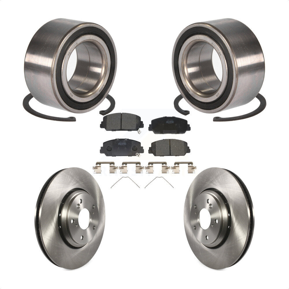 Kit de rotors de frein à disque et de plaquettes en céramique, roulement de roue avant, pour Honda Accord