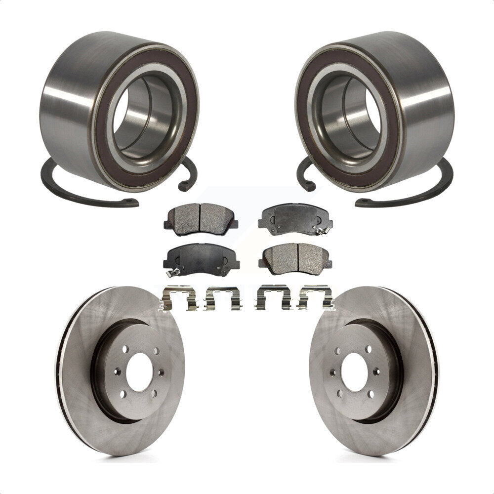Kit de rotors de frein à disque et de plaquettes en céramique, roulement de roue avant, pour Kia Rio