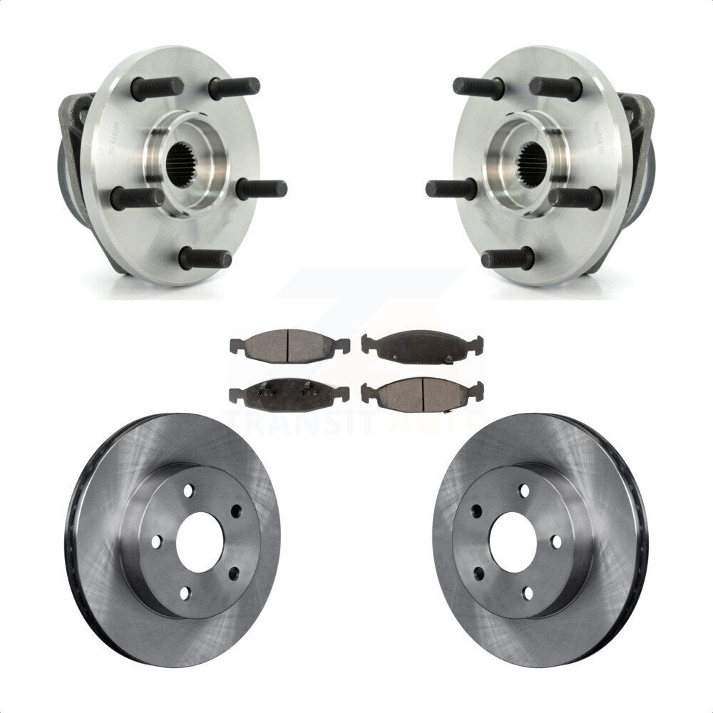 Ensemble de roulements de moyeu avant, Rotor de frein à disque et Kit de plaquettes pour Jeep Grand Cheroke