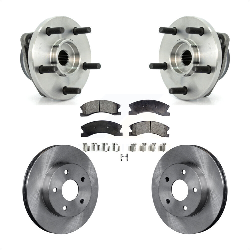 Ensemble de roulements de moyeu avant, Rotor de frein à disque et Kit de plaquettes pour Jeep Grand Cheroke