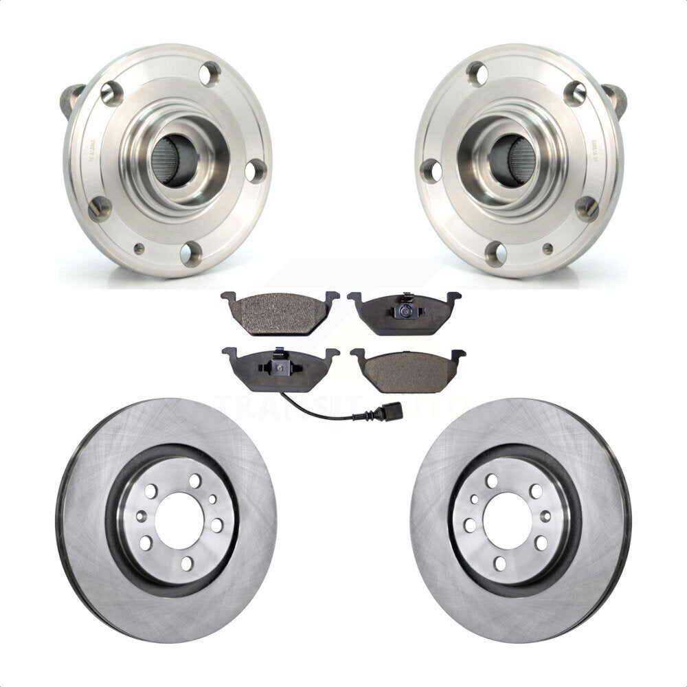 Ensemble de roulements de moyeu avant, Rotor de frein à disque et Kit de plaquettes pour Volkswagen Jetta Cit